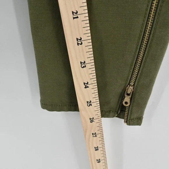 Kate Spade Havana Alma Green Cargo Pants Size 00 Slim Cropped Pocket Zip Trouser - Picture 5 of 12